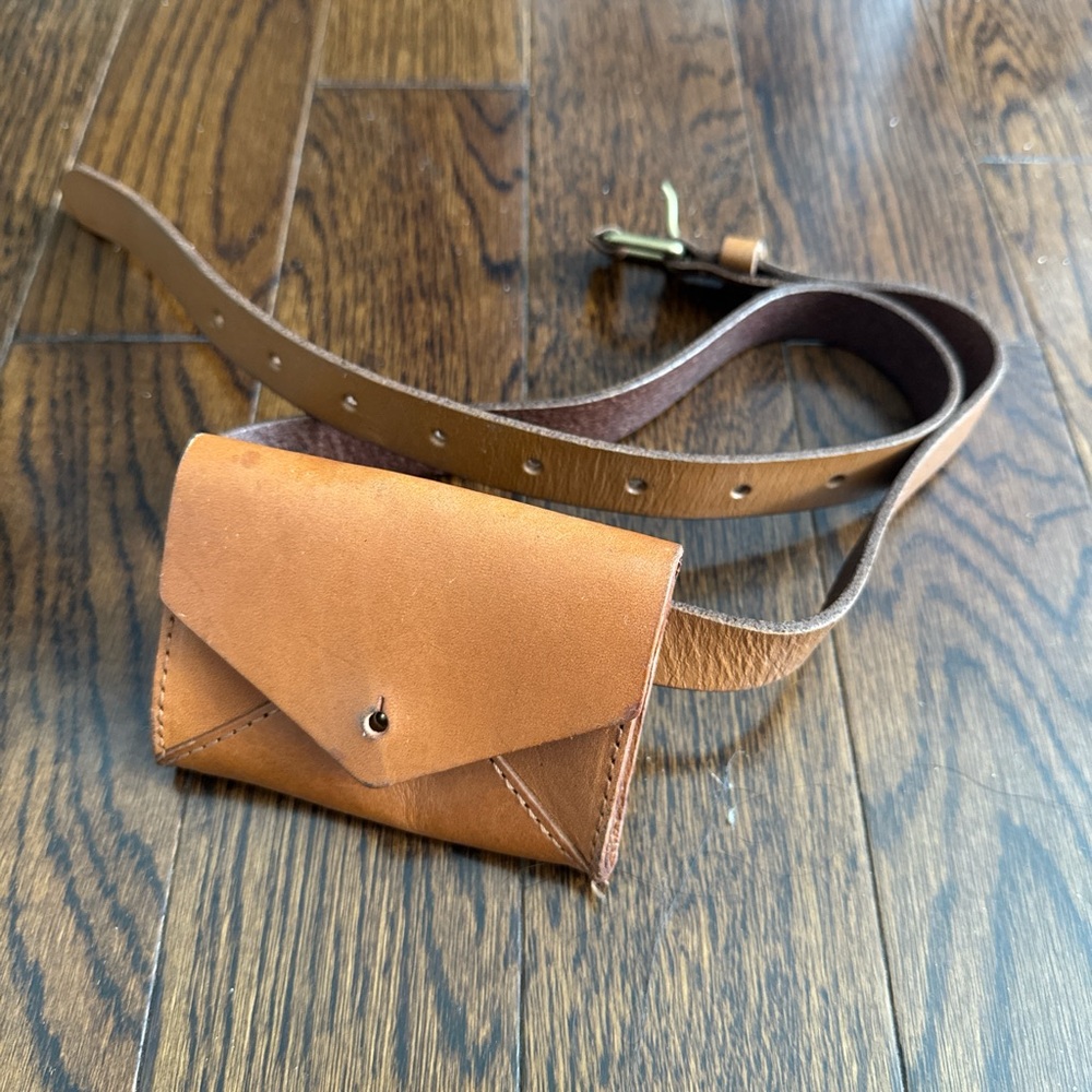 Madewell Tan Leather Belt with Pouch